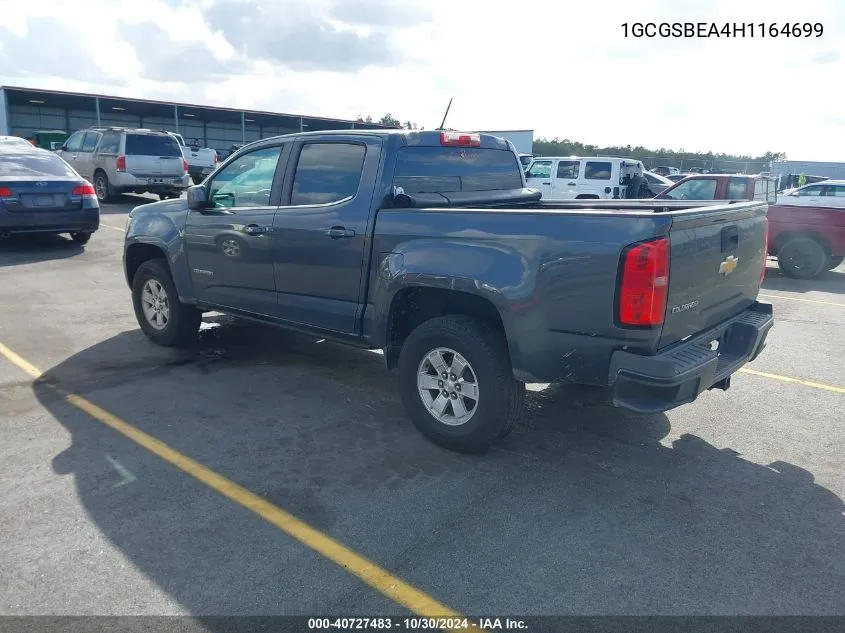 2017 Chevrolet Colorado Wt VIN: 1GCGSBEA4H1164699 Lot: 40727483