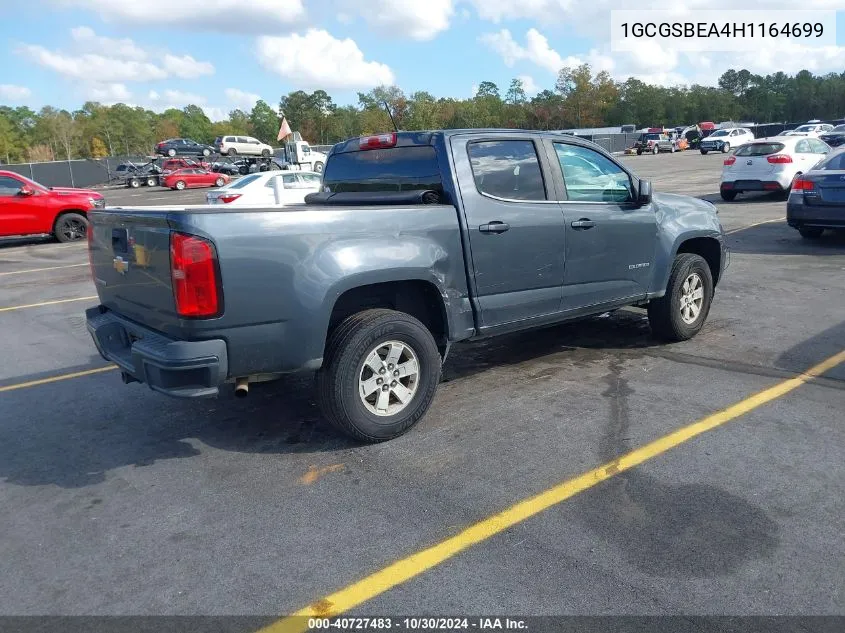 2017 Chevrolet Colorado Wt VIN: 1GCGSBEA4H1164699 Lot: 40727483