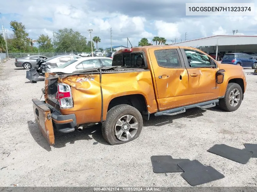 2017 Chevrolet Colorado Z71 VIN: 1GCGSDEN7H1323374 Lot: 40762174