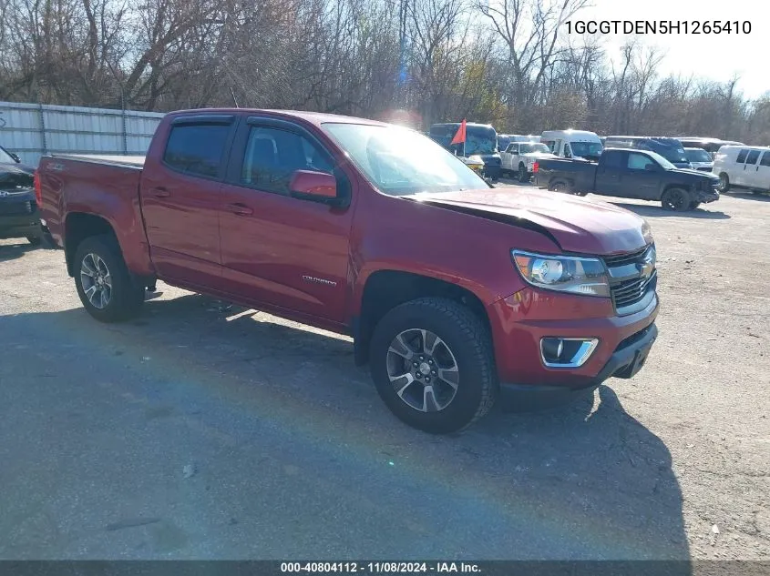 2017 Chevrolet Colorado Z71 VIN: 1GCGTDEN5H1265410 Lot: 40804112