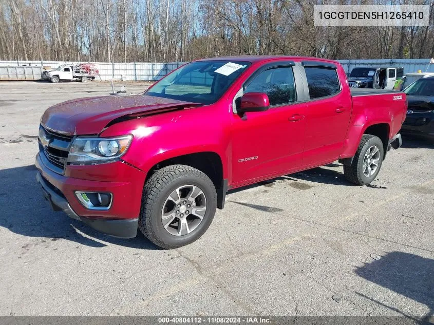 2017 Chevrolet Colorado Z71 VIN: 1GCGTDEN5H1265410 Lot: 40804112