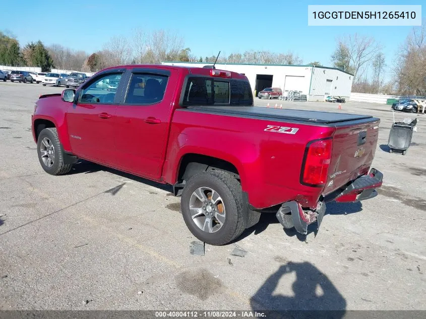 2017 Chevrolet Colorado Z71 VIN: 1GCGTDEN5H1265410 Lot: 40804112