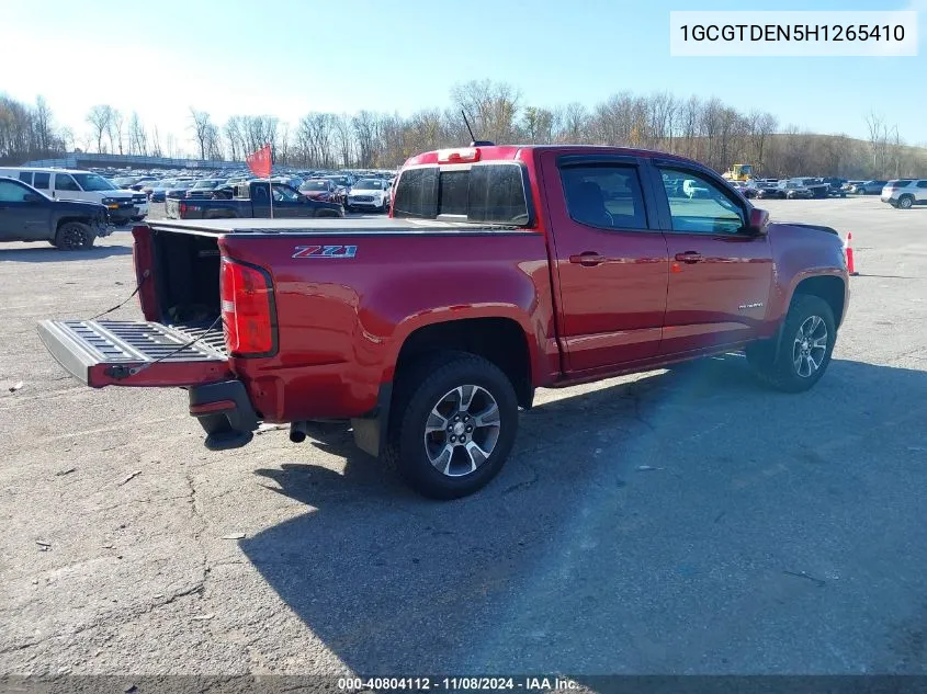 2017 Chevrolet Colorado Z71 VIN: 1GCGTDEN5H1265410 Lot: 40804112