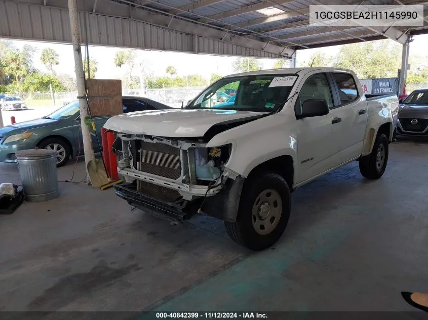 2017 Chevrolet Colorado Wt VIN: 1GCGSBEA2H1145990 Lot: 40842399