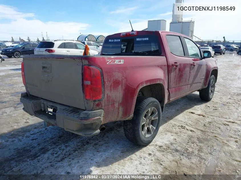 2018 Chevrolet Colorado VIN: 1GCGTDENXJ1198549 Lot: 11976942