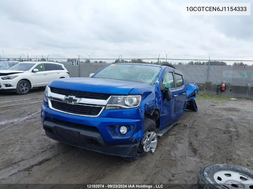 2018 Chevrolet Colorado VIN: 1GCGTCEN6J1154333 Lot: 12102074