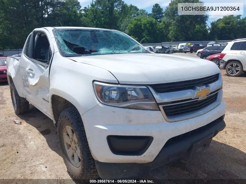 2018 Chevrolet Colorado Wt VIN: 1GCHSBEA9J1200364 Lot: 39587614