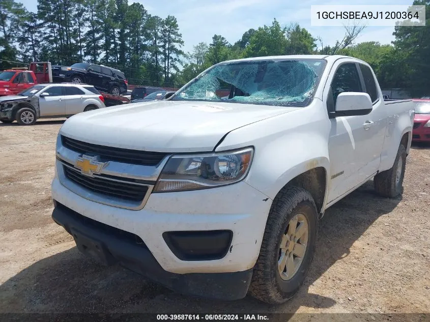 2018 Chevrolet Colorado Wt VIN: 1GCHSBEA9J1200364 Lot: 39587614