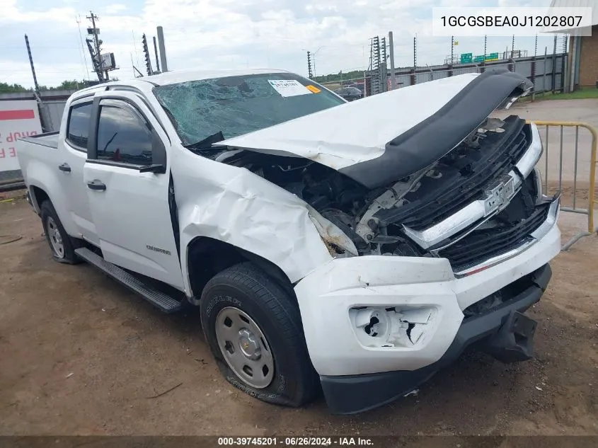 1GCGSBEA0J1202807 2018 Chevrolet Colorado Wt