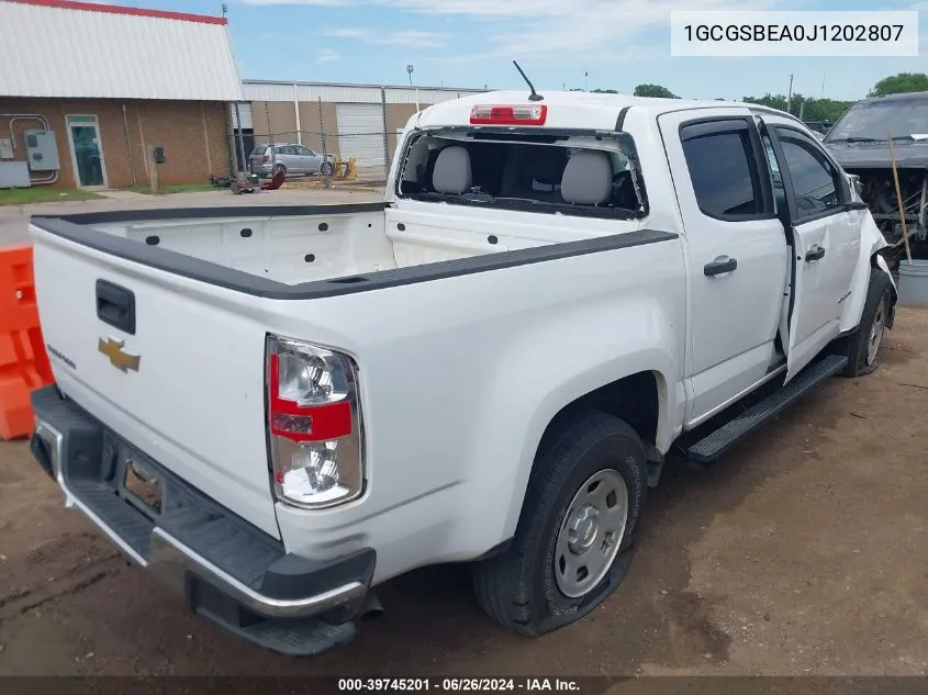 1GCGSBEA0J1202807 2018 Chevrolet Colorado Wt