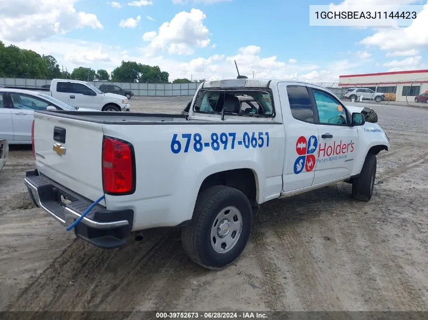 2018 Chevrolet Colorado Wt VIN: 1GCHSBEA3J1144423 Lot: 39752673