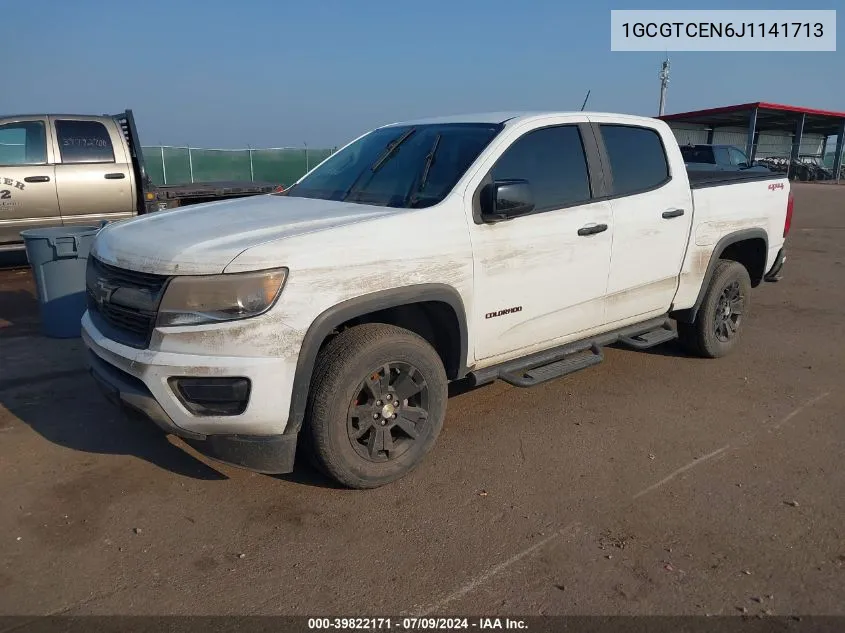 2018 Chevrolet Colorado Lt VIN: 1GCGTCEN6J1141713 Lot: 39822171