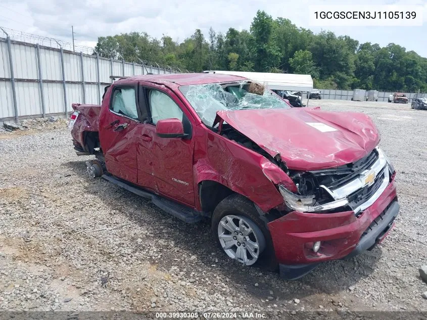 1GCGSCEN3J1105139 2018 Chevrolet Colorado Lt