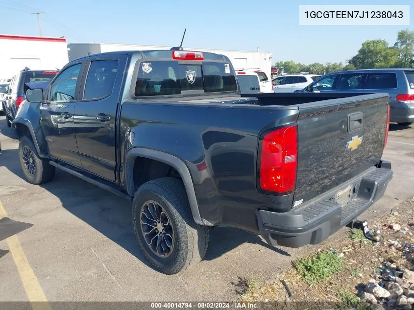 2018 Chevrolet Colorado Zr2 VIN: 1GCGTEEN7J1238043 Lot: 40014794