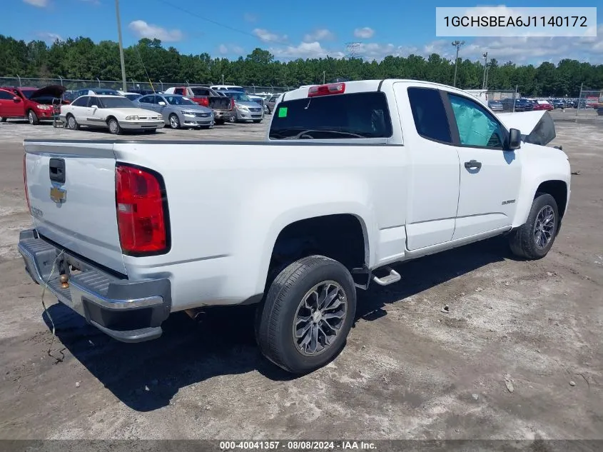 2018 Chevrolet Colorado Wt VIN: 1GCHSBEA6J1140172 Lot: 40041357