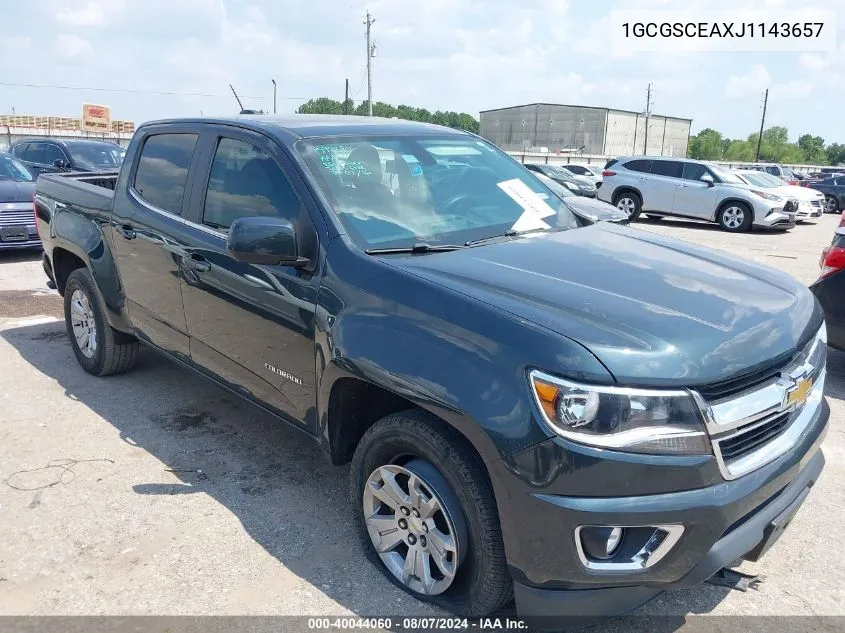 2018 Chevrolet Colorado Lt VIN: 1GCGSCEAXJ1143657 Lot: 40044060