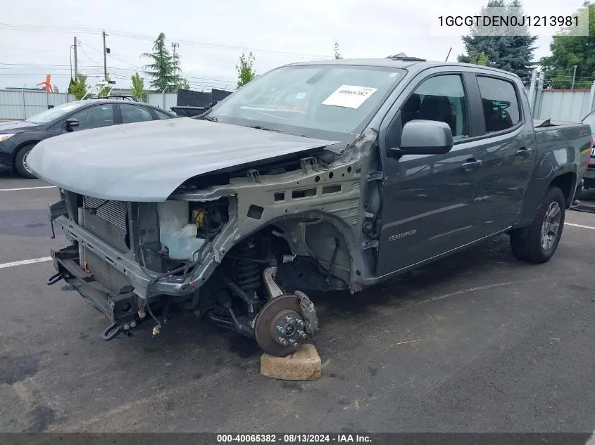 2018 Chevrolet Colorado Z71 VIN: 1GCGTDEN0J1213981 Lot: 40065382