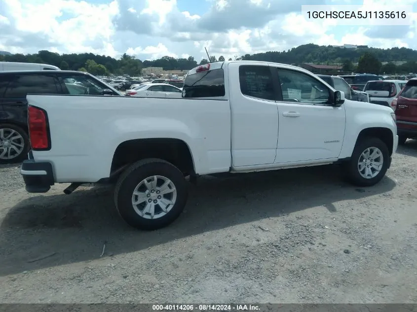 2018 Chevrolet Colorado Lt VIN: 1GCHSCEA5J1135616 Lot: 40114206