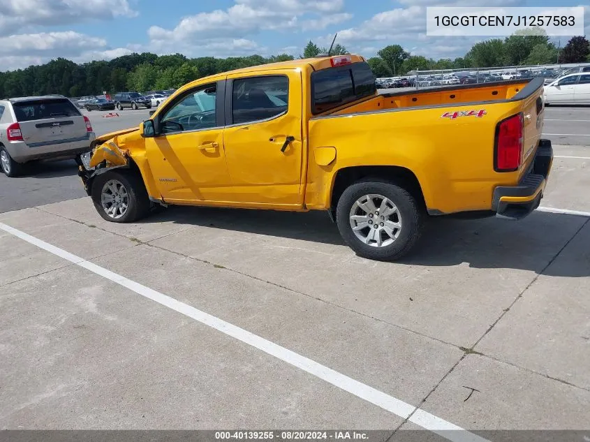 2018 Chevrolet Colorado Lt VIN: 1GCGTCEN7J1257583 Lot: 40139255