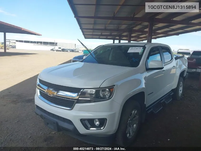 1GCGTCEN8J1315894 2018 Chevrolet Colorado Lt