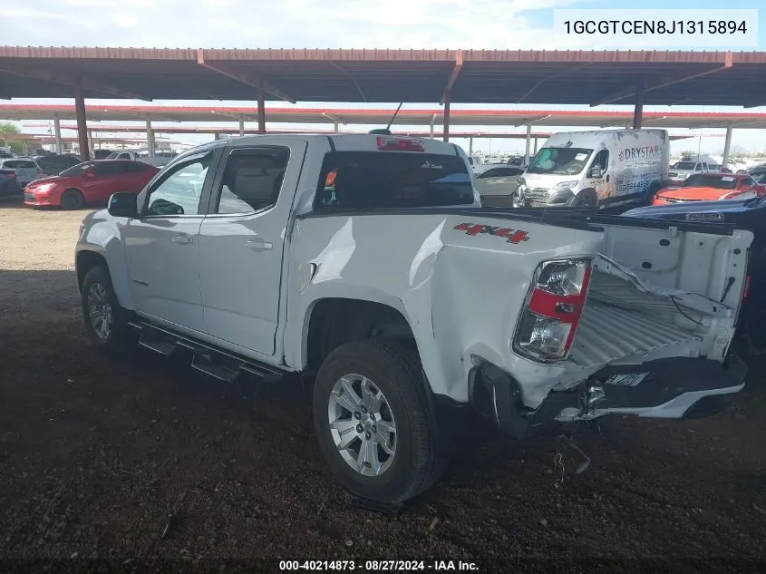 1GCGTCEN8J1315894 2018 Chevrolet Colorado Lt