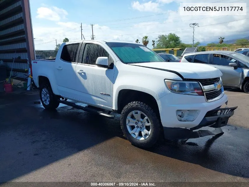 2018 Chevrolet Colorado Lt VIN: 1GCGTCEN5J1117774 Lot: 40306867