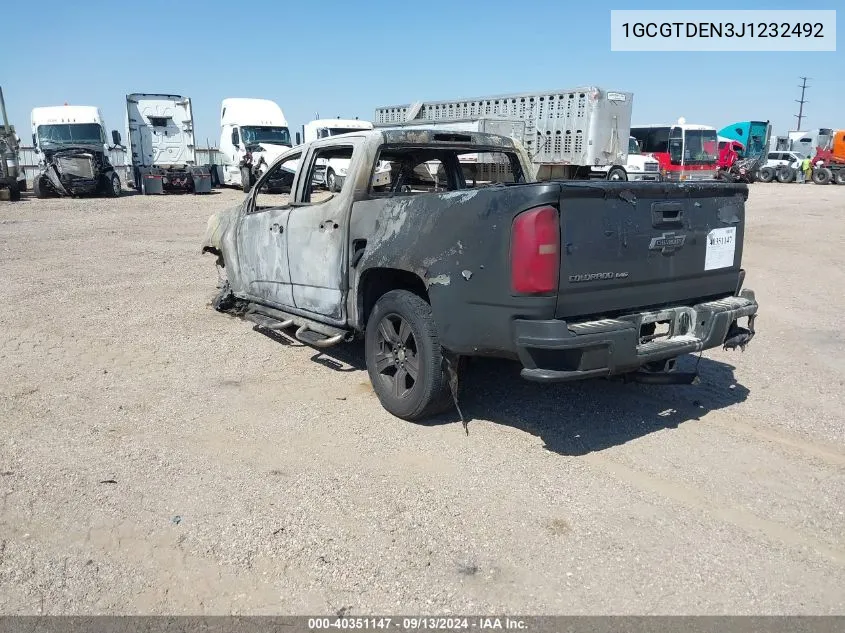 2018 Chevrolet Colorado Z71 VIN: 1GCGTDEN3J1232492 Lot: 40351147