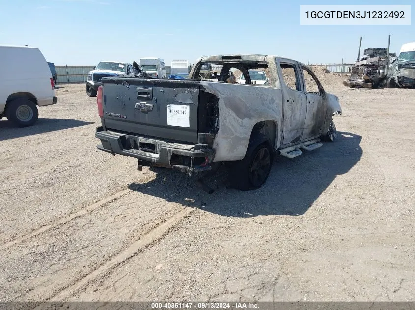 2018 Chevrolet Colorado Z71 VIN: 1GCGTDEN3J1232492 Lot: 40351147