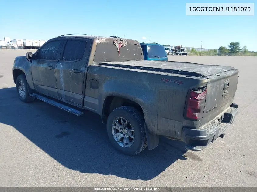 2018 Chevrolet Colorado Lt VIN: 1GCGTCEN3J1181070 Lot: 40380947