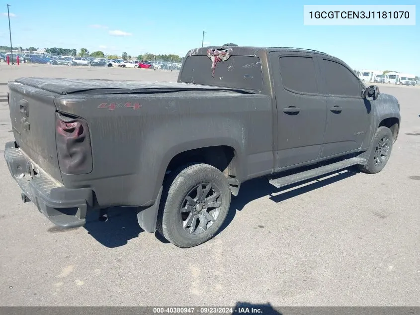 2018 Chevrolet Colorado Lt VIN: 1GCGTCEN3J1181070 Lot: 40380947