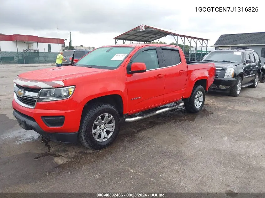 1GCGTCEN7J1316826 2018 Chevrolet Colorado Lt