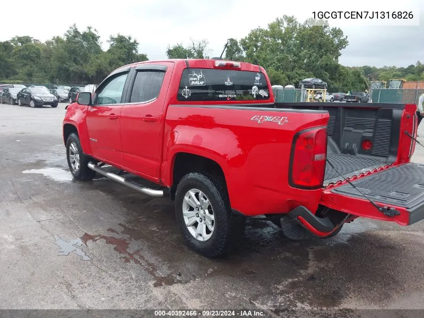 1GCGTCEN7J1316826 2018 Chevrolet Colorado Lt