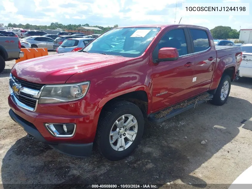 2018 Chevrolet Colorado Lt VIN: 1GCGSCEN1J1244198 Lot: 40508690