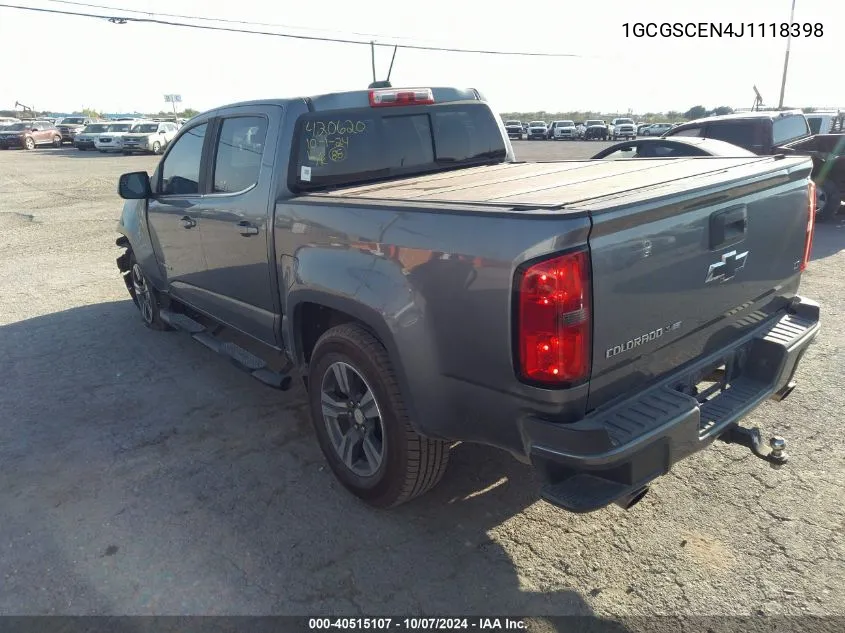 1GCGSCEN4J1118398 2018 Chevrolet Colorado Lt