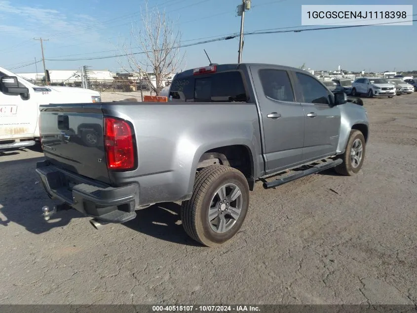 2018 Chevrolet Colorado Lt VIN: 1GCGSCEN4J1118398 Lot: 40515107