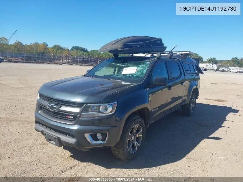 2018 Chevrolet Colorado Z71 VIN: 1GCPTDE14J1192730 Lot: 40535655