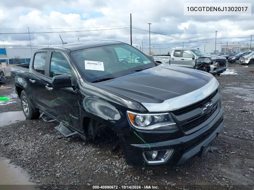 2018 Chevrolet Colorado Z71 VIN: 1GCGTDEN6J1302017 Lot: 40590672