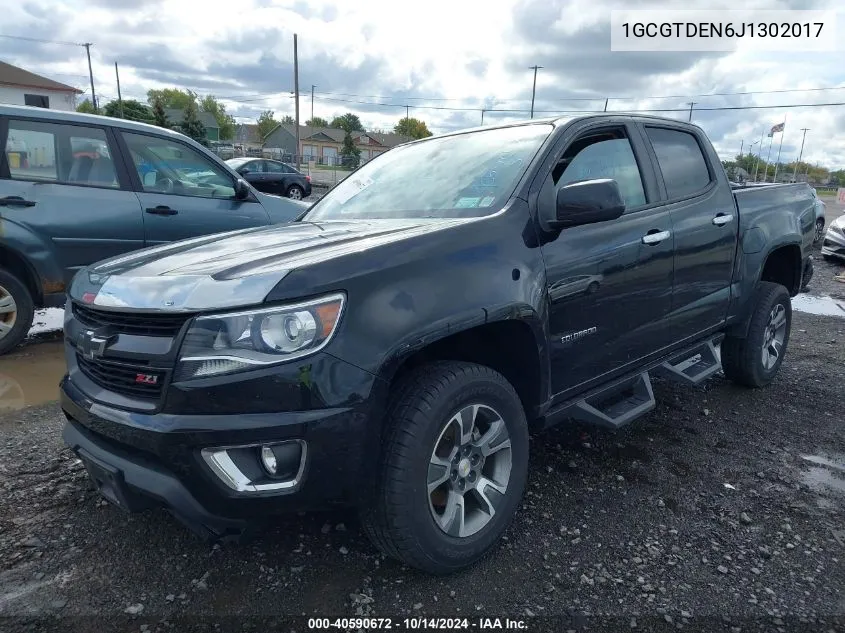 2018 Chevrolet Colorado Z71 VIN: 1GCGTDEN6J1302017 Lot: 40590672