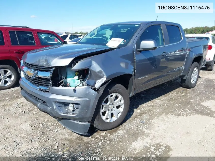 2018 Chevrolet Colorado Lt VIN: 1GCGSCEN8J1116475 Lot: 40591786