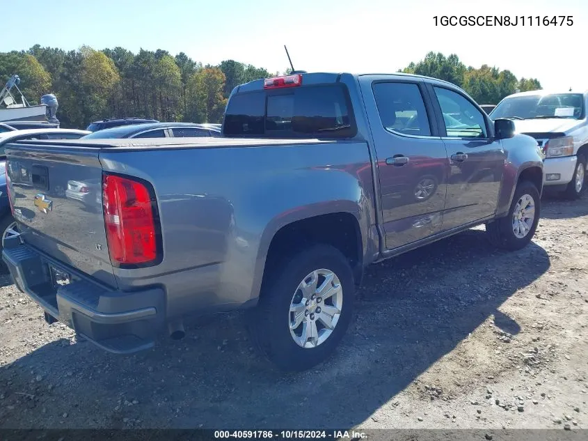 2018 Chevrolet Colorado Lt VIN: 1GCGSCEN8J1116475 Lot: 40591786