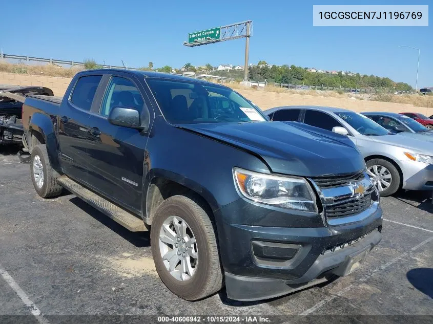 1GCGSCEN7J1196769 2018 Chevrolet Colorado Lt