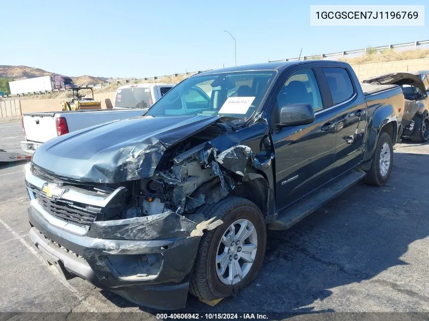 1GCGSCEN7J1196769 2018 Chevrolet Colorado Lt