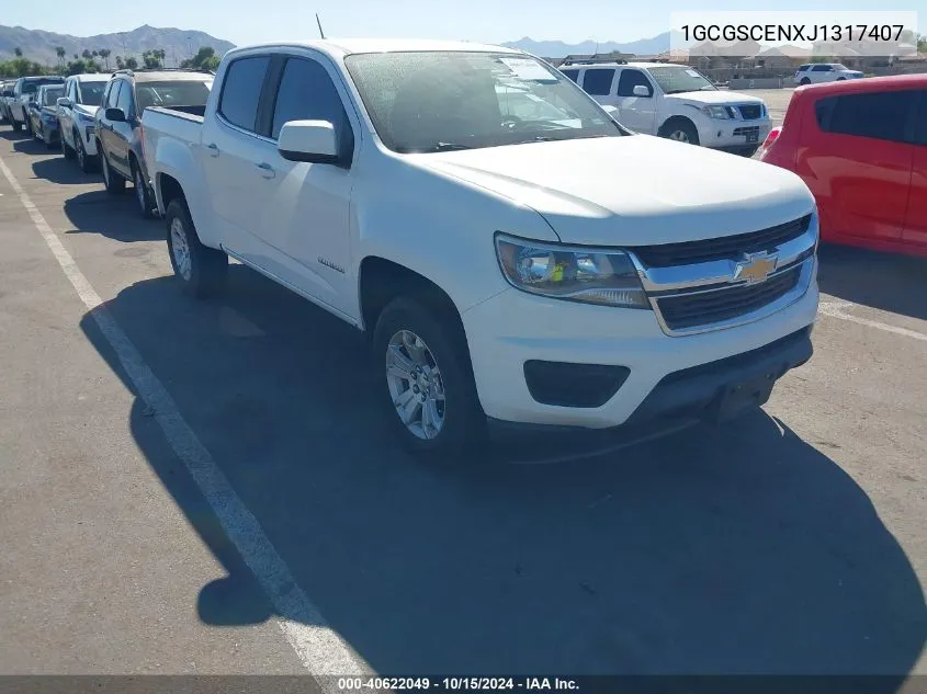 2018 Chevrolet Colorado Lt VIN: 1GCGSCENXJ1317407 Lot: 40622049