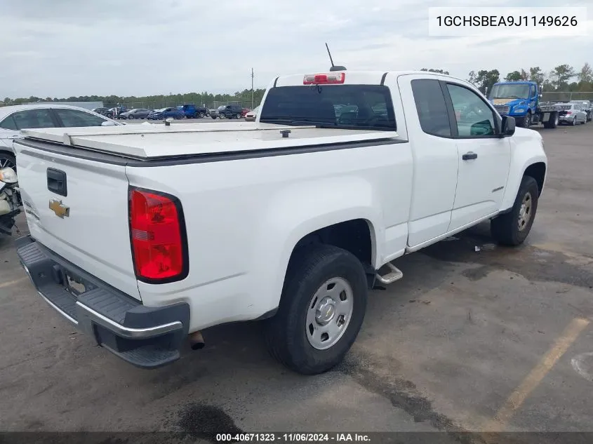 2018 Chevrolet Colorado Wt VIN: 1GCHSBEA9J1149626 Lot: 40671323