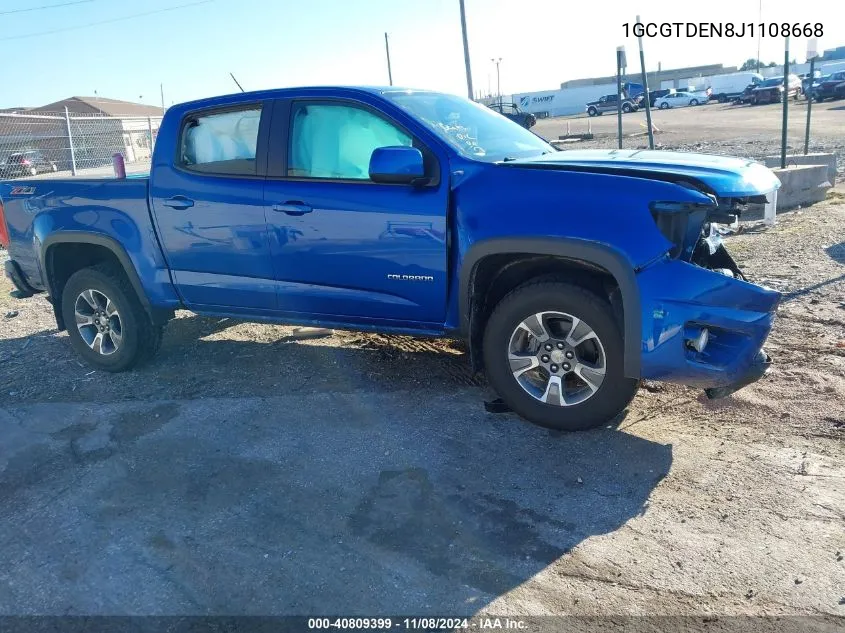 2018 Chevrolet Colorado Z71 VIN: 1GCGTDEN8J1108668 Lot: 40809399