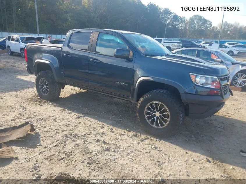 2018 Chevrolet Colorado Zr2 VIN: 1GCGTEEN8J1135892 Lot: 40817498