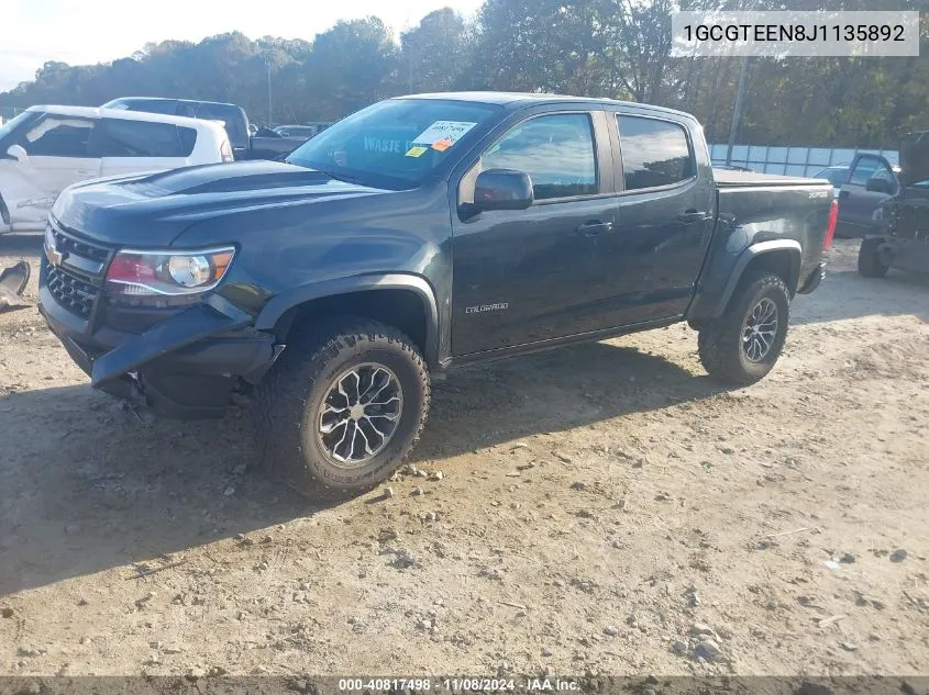 2018 Chevrolet Colorado Zr2 VIN: 1GCGTEEN8J1135892 Lot: 40817498