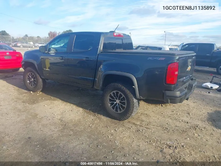 2018 Chevrolet Colorado Zr2 VIN: 1GCGTEEN8J1135892 Lot: 40817498