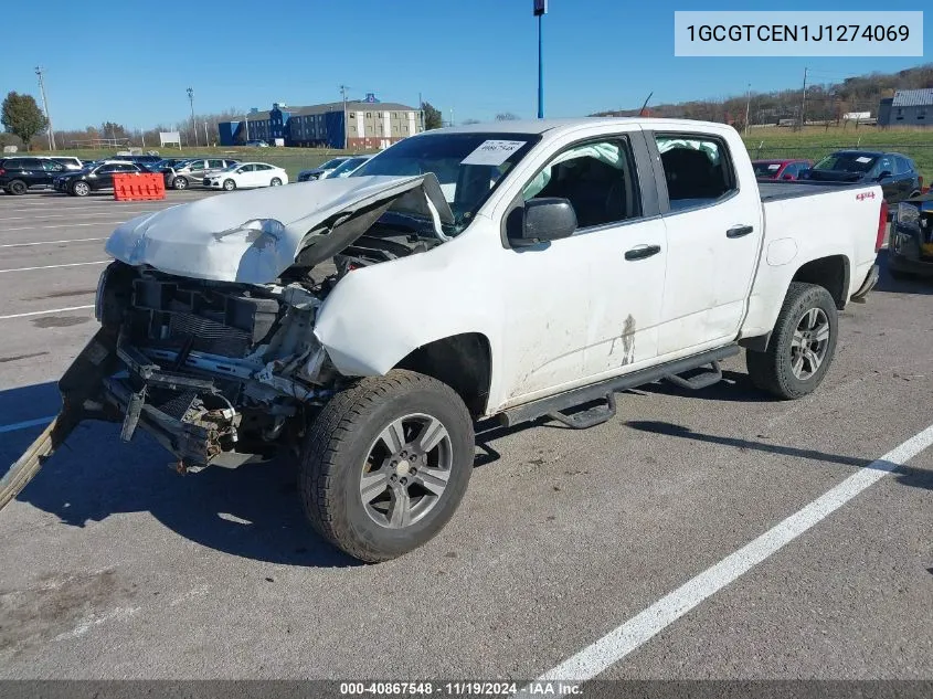 2018 Chevrolet Colorado Lt VIN: 1GCGTCEN1J1274069 Lot: 40867548