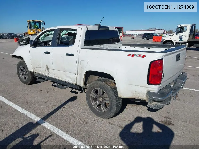 2018 Chevrolet Colorado Lt VIN: 1GCGTCEN1J1274069 Lot: 40867548